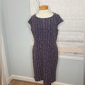 Like New St. John Tweed Dress Size 14 Navy